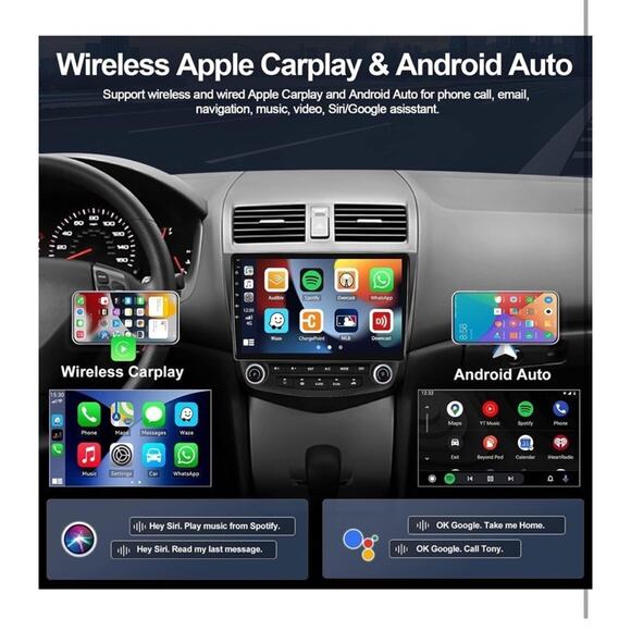 For Honda Accord 2003-2007 Apple CarPlay Android 13 Car Stereo Radio GPS WIFI FM - Picture 3 of 14